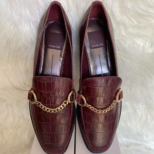 Dolce Vita Gilian Chain Loafers  Burgundy Croc